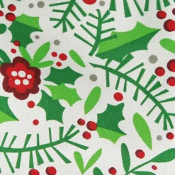 Holly & Berry Flowers Wired Ribbon Tree Garlands|