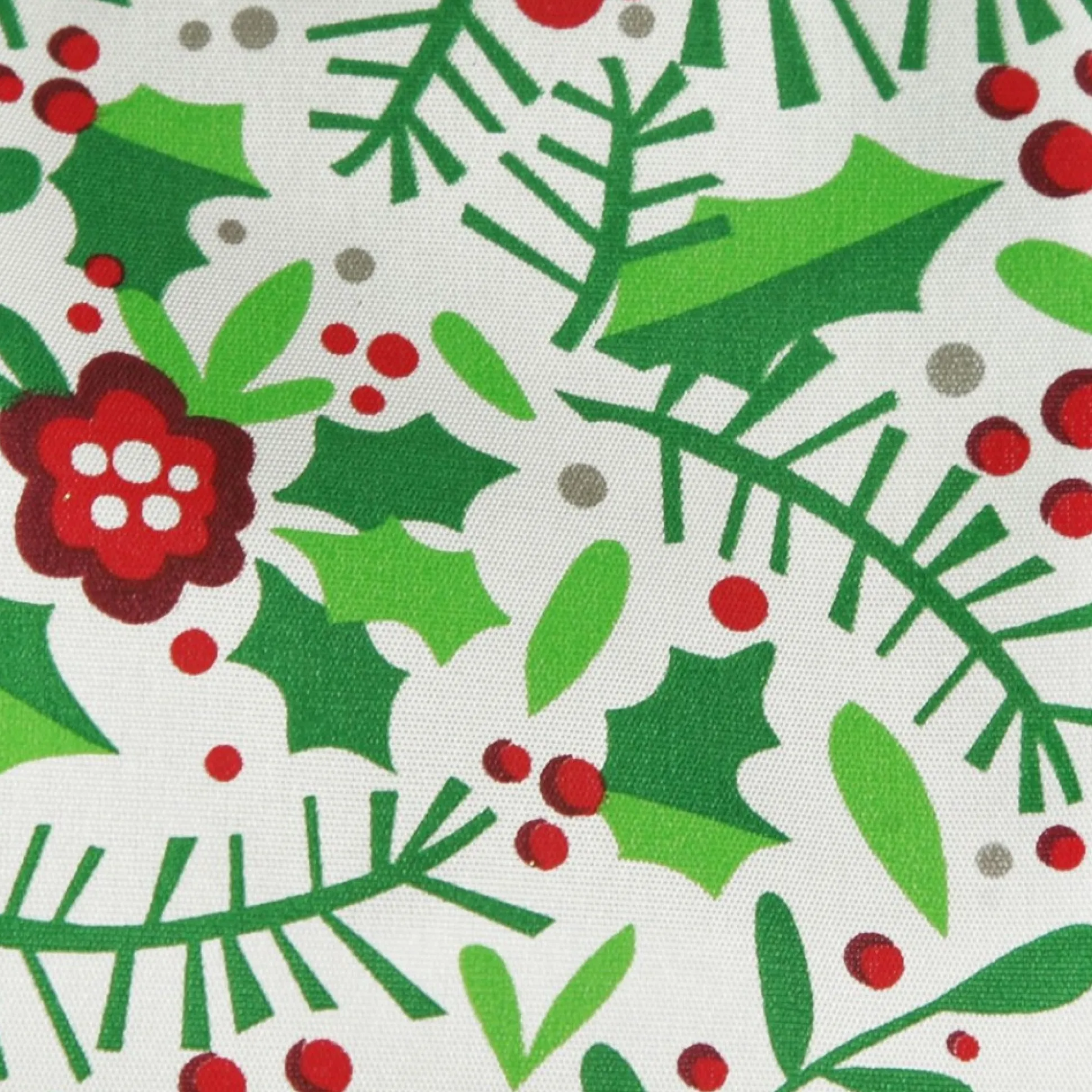 Holly & Berry Flowers Wired Ribbon Tree Garlands|