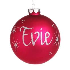 Hot Pink Bling Monogram Christmas Bauble Glass Baubles|
