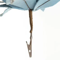 Ice Blue Glitter Poinsettia Flower Clip Christmas Flowers|