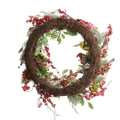 Iced Red Berry Wreath Christmas Wreaths|
