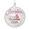 Icicle Glass Personalised Christmas Bauble - Pink First Christmas Glass Baubles|