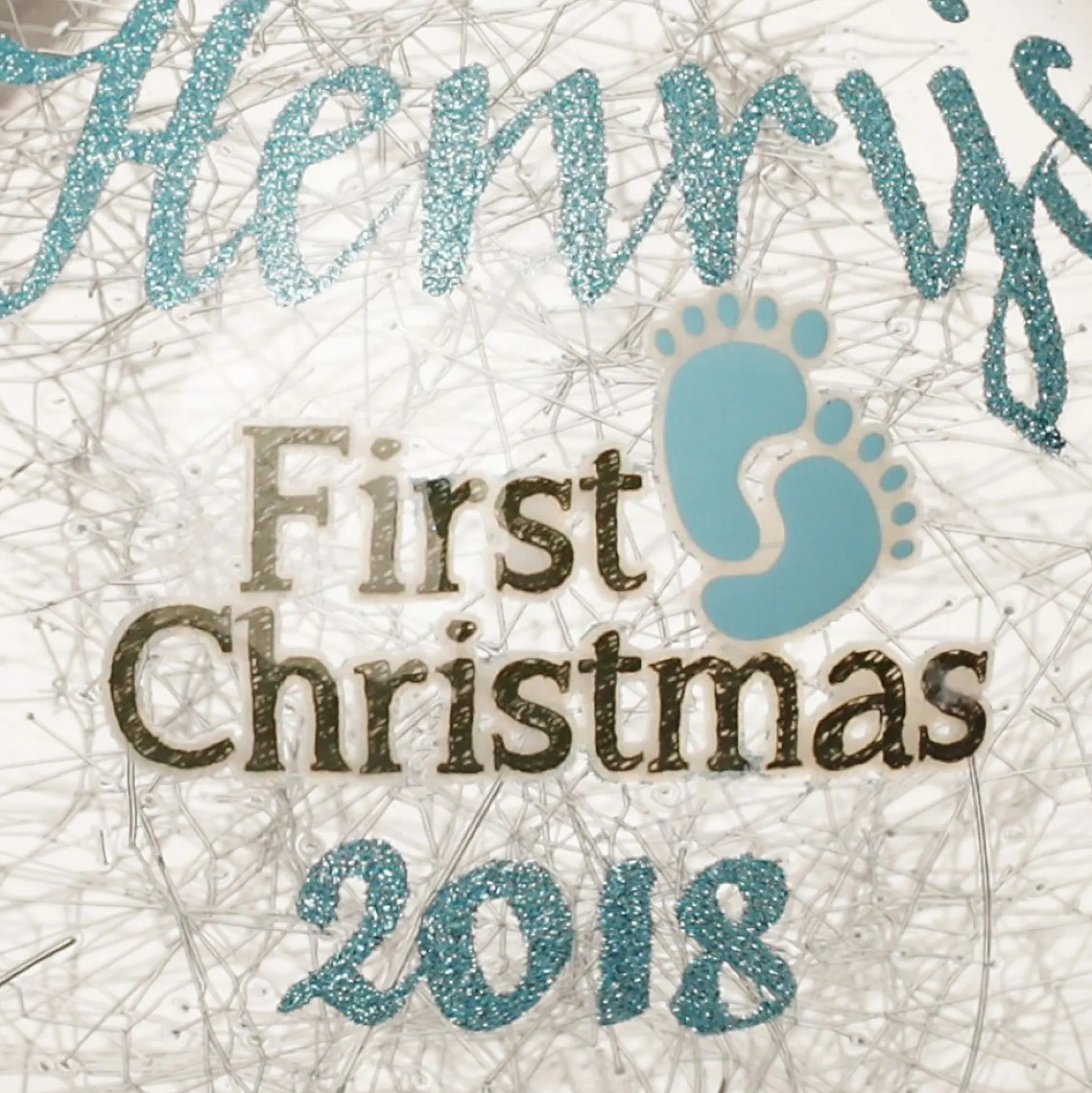 Icicle Glass Personalised Christmas Bauble - Blue First Christmas Glass Baubles|