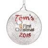 Icicle Glass Personalised Christmas Bauble - First Christmas Reindeer Glass Baubles|