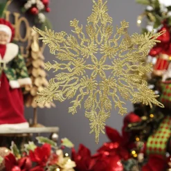 Intricate Gold Hanging Snowflake Decoration Snowflakes And Stars|