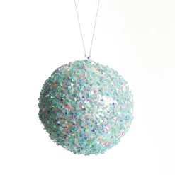 Iridescent Baby Blue Sequin Christmas Ball Decorative Christmas Baubles|