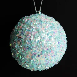 Iridescent Baby Blue Sequin Christmas Ball Decorative Christmas Baubles|
