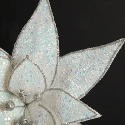 Iridescent Glitter Poinsettia Flower Clip Christmas Flowers|