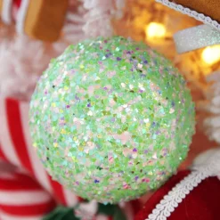 Iridescent Mint Green Sequin Christmas Ball Decorative Christmas Baubles|