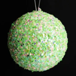 Iridescent Mint Green Sequin Christmas Ball Decorative Christmas Baubles|
