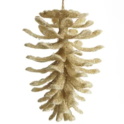 Ivory Glitter Faux Hanging Pinecone Pinecones And Acorns|