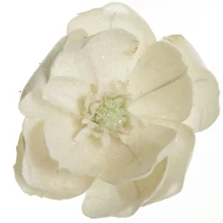 Ivory Glitter Sprinkled Magnolia Flower Clip Christmas Flowers|