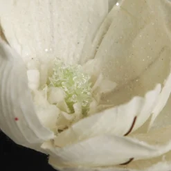 Ivory Glitter Sprinkled Magnolia Flower Clip Christmas Flowers|