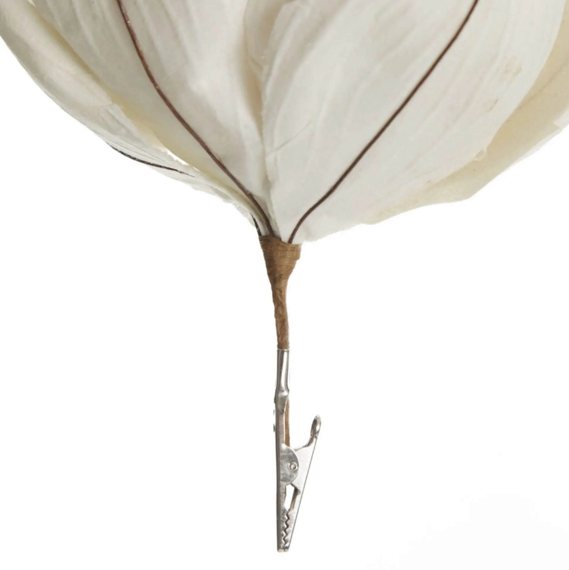 Ivory Glitter Sprinkled Magnolia Flower Clip Christmas Flowers|