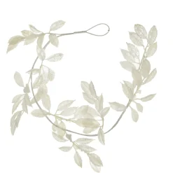 Ivory Leaf Christmas Garland with Sequins Christmas Garlands|