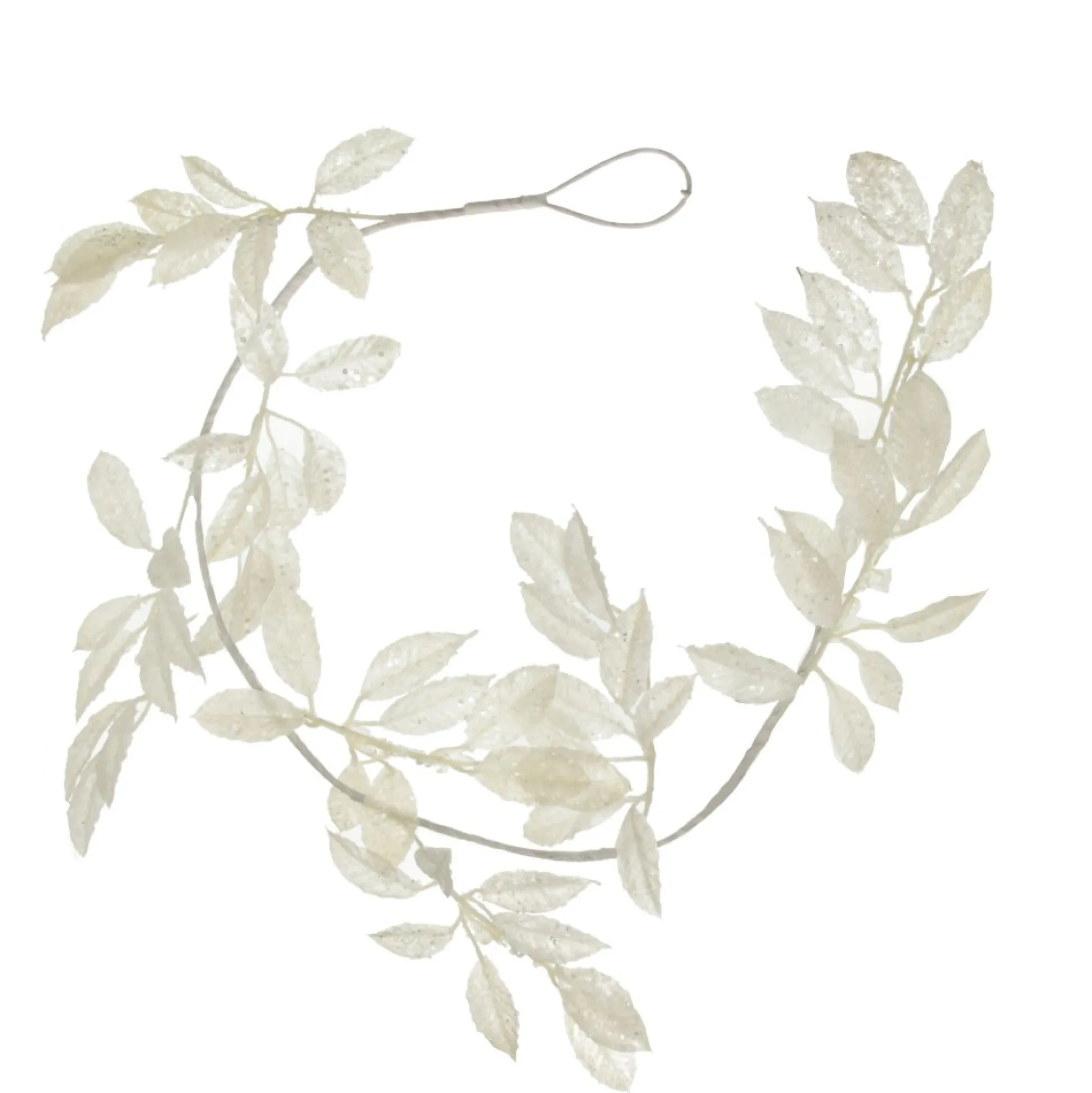 Ivory Leaf Christmas Garland with Sequins Christmas Garlands|