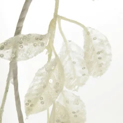 Ivory Leaf Christmas Garland with Sequins Christmas Garlands|