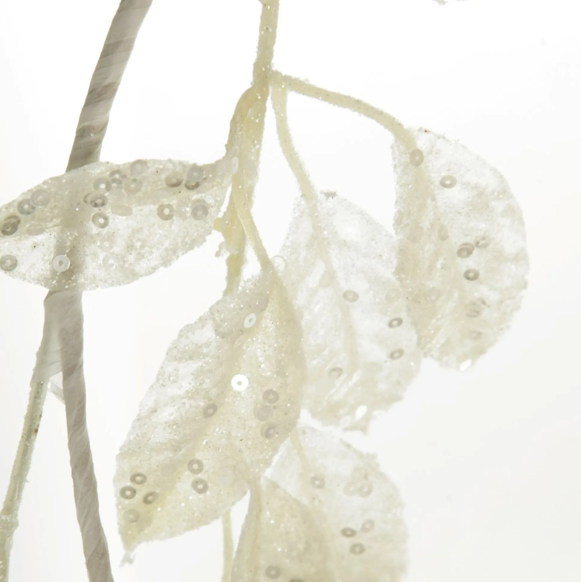 Ivory Leaf Christmas Garland with Sequins Christmas Garlands|