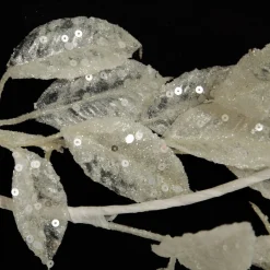 Ivory Leaf Christmas Garland with Sequins Christmas Garlands|