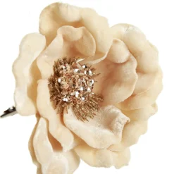 Ivory Velvet Magnolia Flower Clip Christmas Flowers|