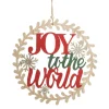 Joy to the World Wooden Circle Wreath Plaque Wall Hangings And Signs|
