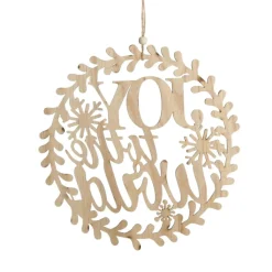 Joy to the World Wooden Circle Wreath Plaque Wall Hangings And Signs|