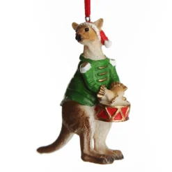 Kangaroo Australiana Christmas Tree Decoration - Green Jacket Australian Tree Decorations|