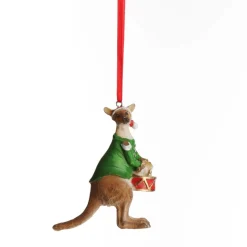 Kangaroo Australiana Christmas Tree Decoration - Green Jacket Australian Tree Decorations|