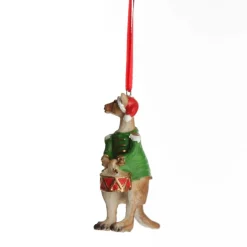 Kangaroo Australiana Christmas Tree Decoration - Green Jacket Australian Tree Decorations|