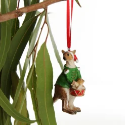 Kangaroo Australiana Christmas Tree Decoration - Green Jacket Australian Tree Decorations|