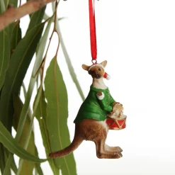 Kangaroo Australiana Christmas Tree Decoration - Green Jacket Australian Tree Decorations|
