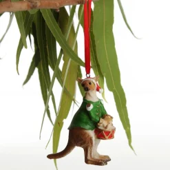 Kangaroo Australiana Christmas Tree Decoration - Green Jacket Australian Tree Decorations|
