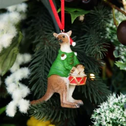 Kangaroo Australiana Christmas Tree Decoration - Green Jacket Australian Tree Decorations|