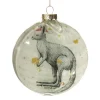 Kangaroo with Santa Hat Glass Disc Glass Hearts And Discs|Kangaroo With Santa Hat Glass Disc
