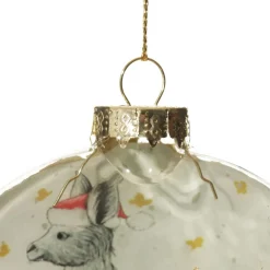 Kangaroo with Santa Hat Glass Disc Glass Hearts And Discs|Kangaroo With Santa Hat Glass Disc
