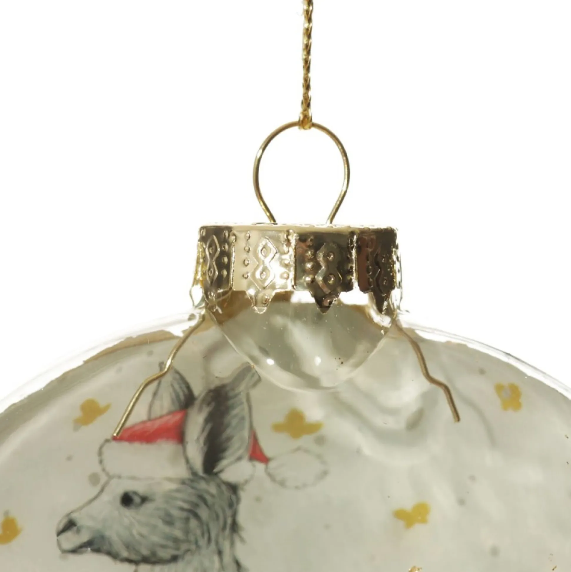 Kangaroo with Santa Hat Glass Disc Glass Hearts And Discs|Kangaroo With Santa Hat Glass Disc