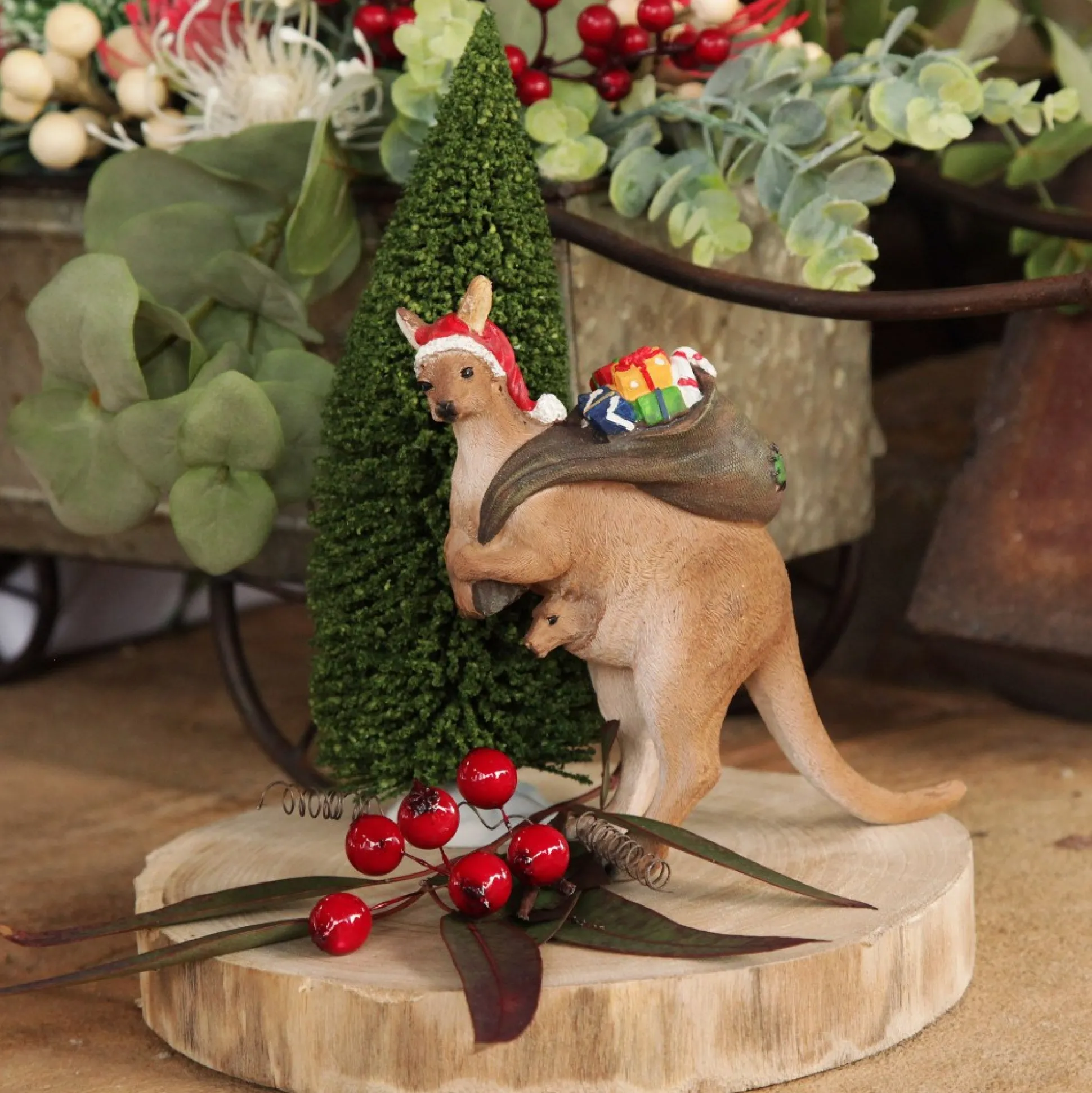 Kangaroo with Santa Sack Australiana Christmas Ornament Australian Christmas Ornaments|