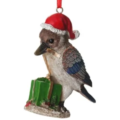 Kookaburra Australiana Christmas Tree Decoration - Green Present Australian Tree Decorations|