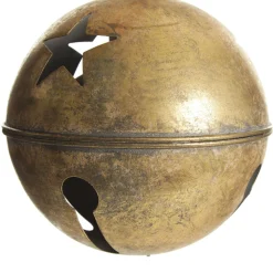 Large Antique Gold Metal Bell Decoration Christmas Bells And Bows|