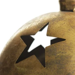 Large Antique Gold Metal Bell Decoration Christmas Bells And Bows|