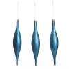 Large Blue Christmas Long Drop Decoration - Set of 3 Finials And Drops|