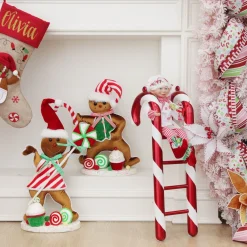 Large Gingerbread Boy with Candy Cane Christmas Ornament Christmas Ornaments|