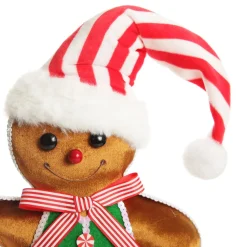 Large Gingerbread Boy with Candy Cane Christmas Ornament Christmas Ornaments|