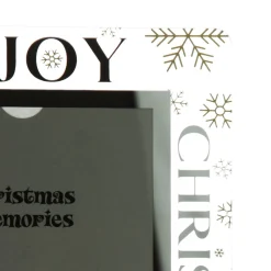 Large Glass Christmas Photo Frame - Gold Snowflakes Joy Photo Gifts|