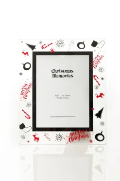 Large Glass Christmas Photo Frame - Candy Cane Photo Gifts|