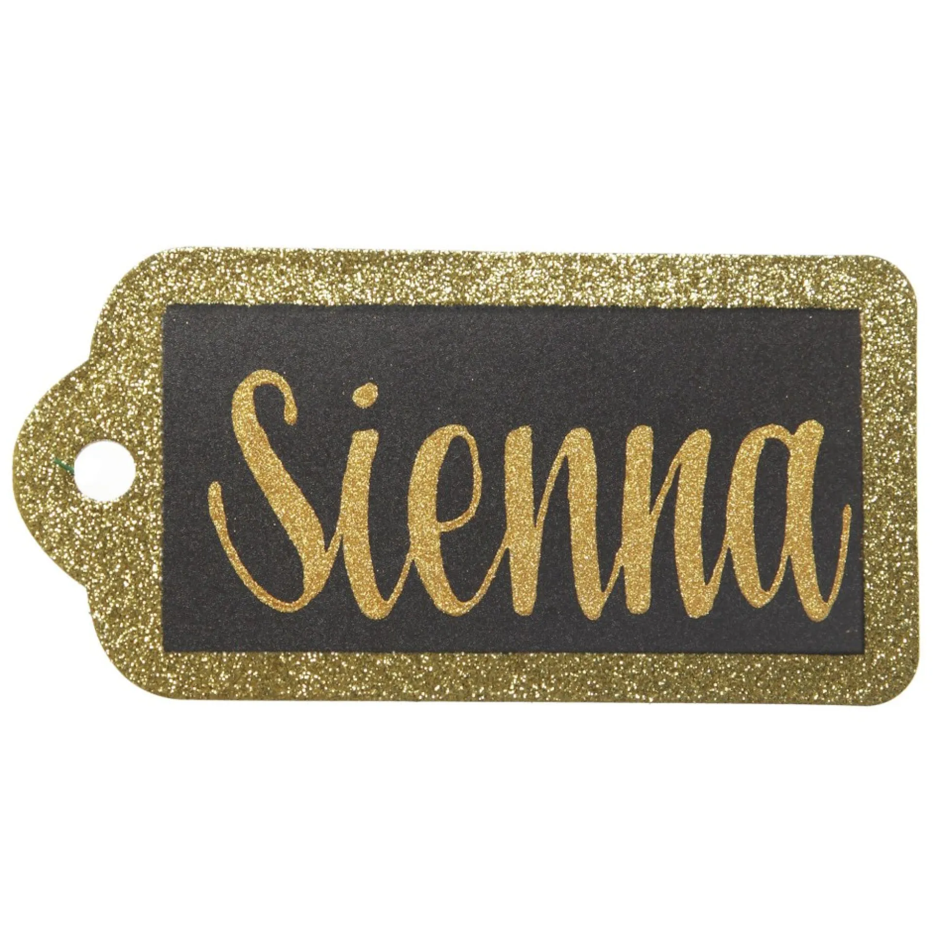 Large Glitter Arched Edge Name Tag Personalised Santa Sacks|