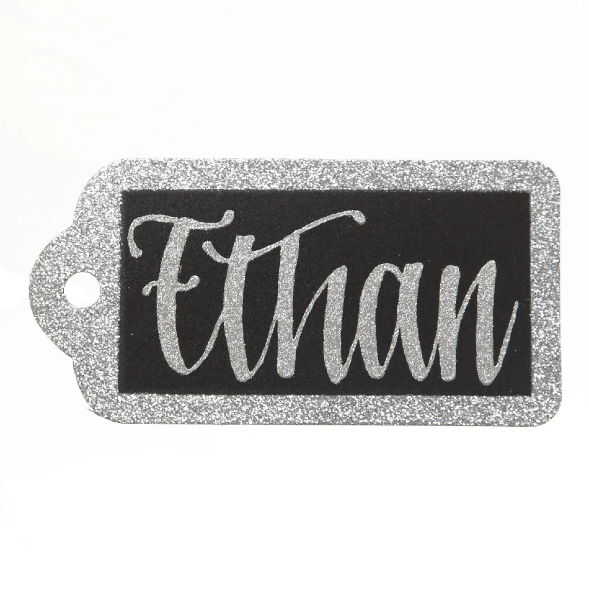 Large Glitter Arched Edge Name Tag Personalised Santa Sacks|