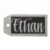 Large Glitter Square Edge Name Tag Personalised Santa Sacks|