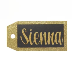 Large Glitter Square Edge Name Tag Personalised Santa Sacks|