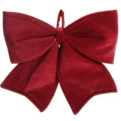 Large Padded Burgundy Velvet Bow Christmas Bells And Bows|